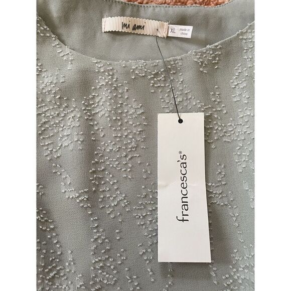NWT Francesca’s Collection MI AMI Textured Women’s Tank Top Green XL - Picture 2 of 8